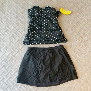 Deep Blue Women's Two Piece Bathing Suit Black and